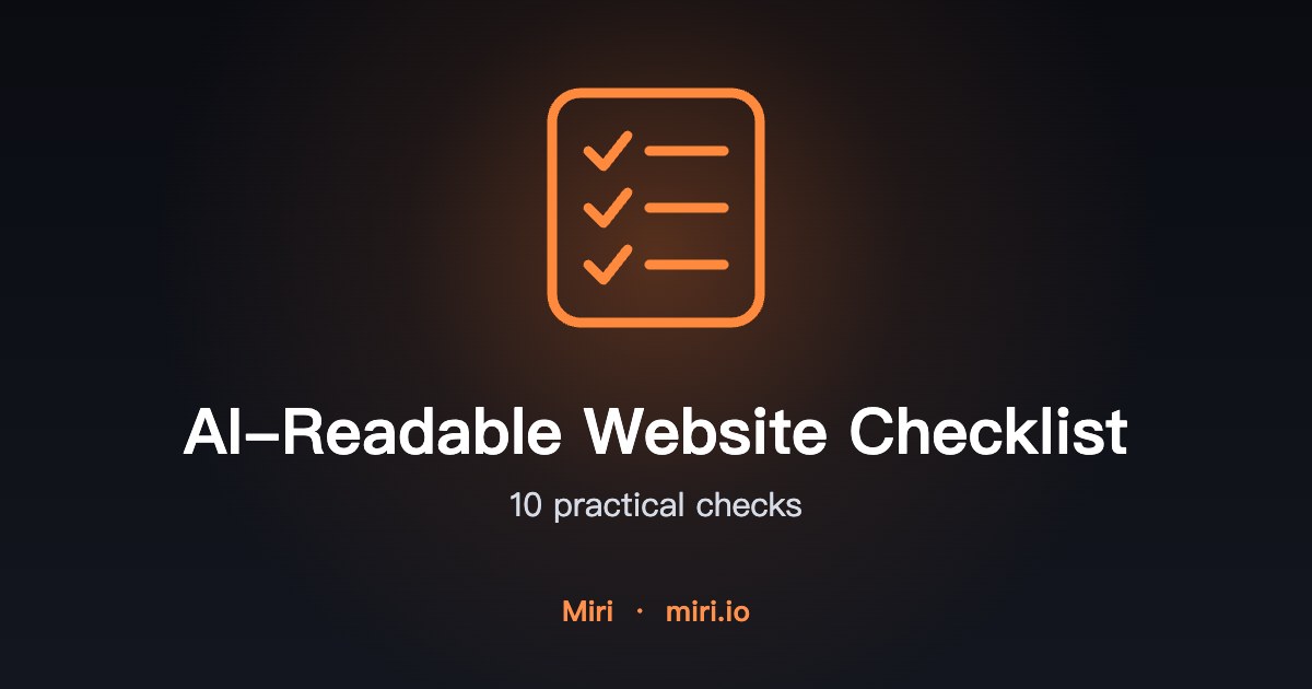 Illustration: checklist for making a website AI-readable